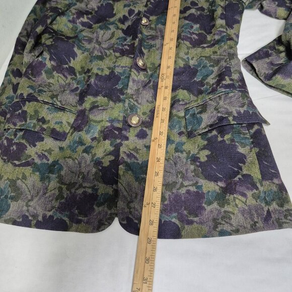 Oleg Cassini Women's Blazer Size 6 Floral Green Purple Lined Vintage (48) - Picture 9 of 9